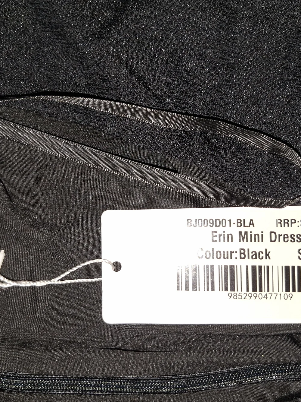 billy j Women’s 12 Black Solid Erin Mini Dress V-Neck 3/4 Sleeve Zip